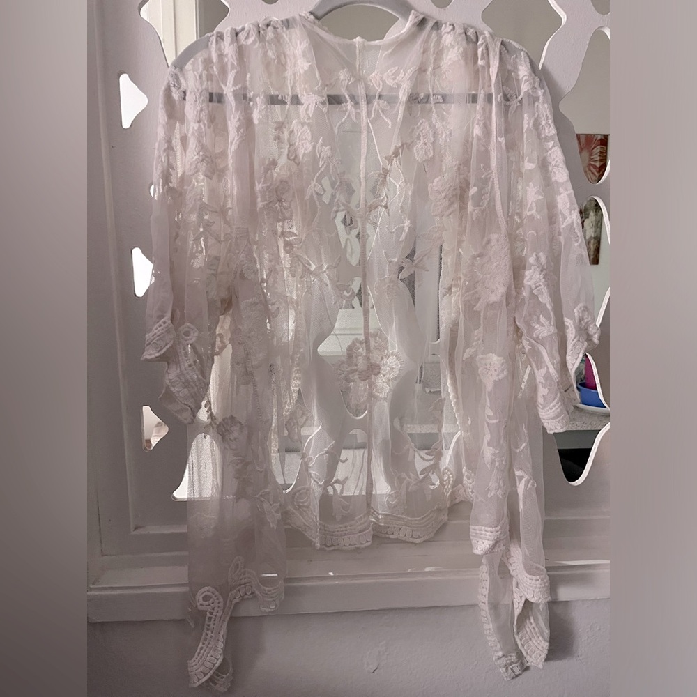 Sheer lace cover sweater
